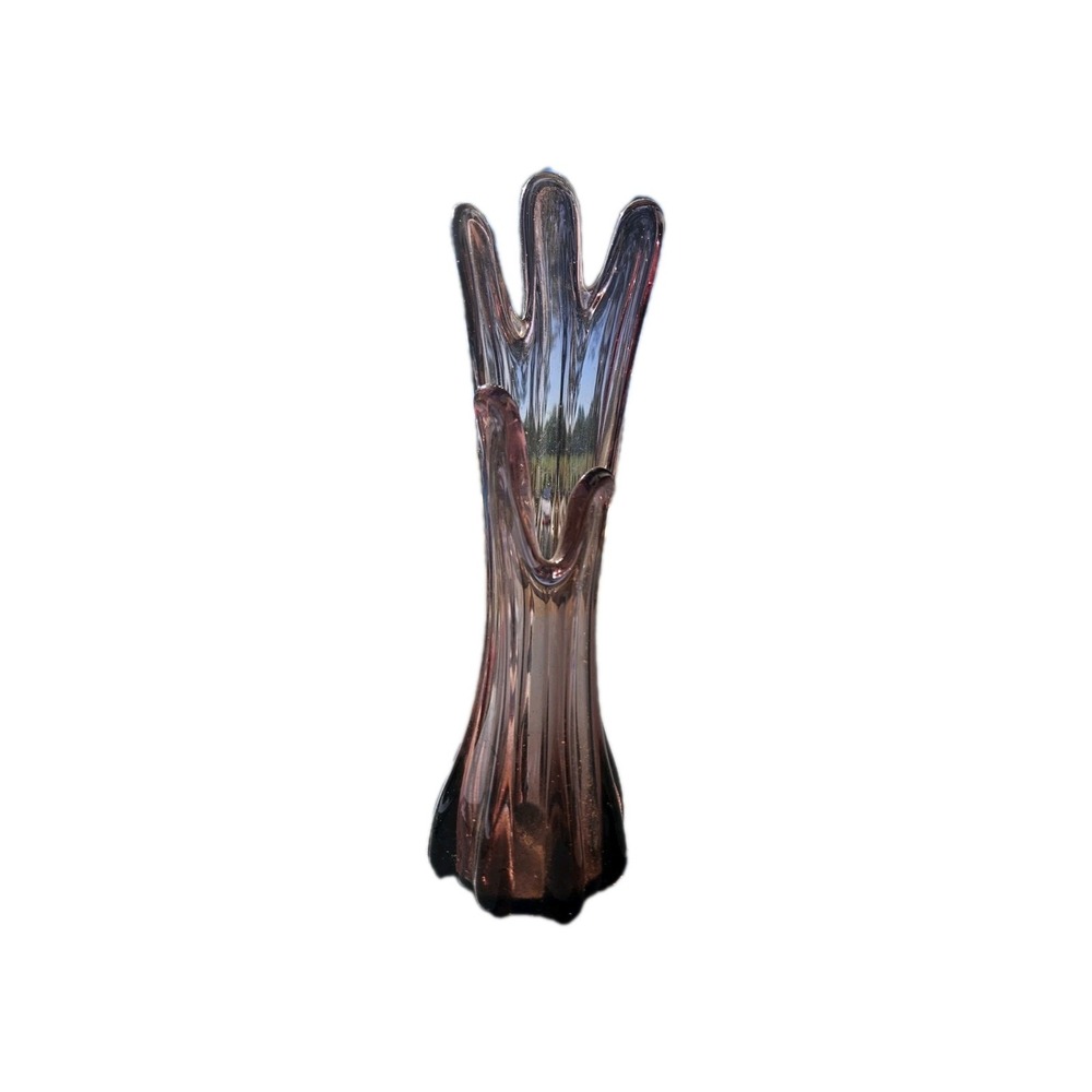 10" Hand Swung Amethyst Color Vase